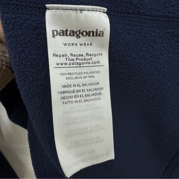 Patagonia Men’s Micro D fleece 1/4 zip pullover Navy Blue Sz Small - Picture 5 of 7